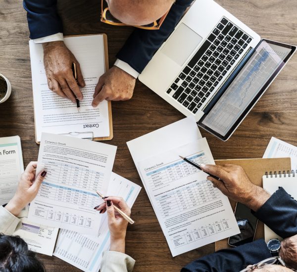 Group of business people having a meeting